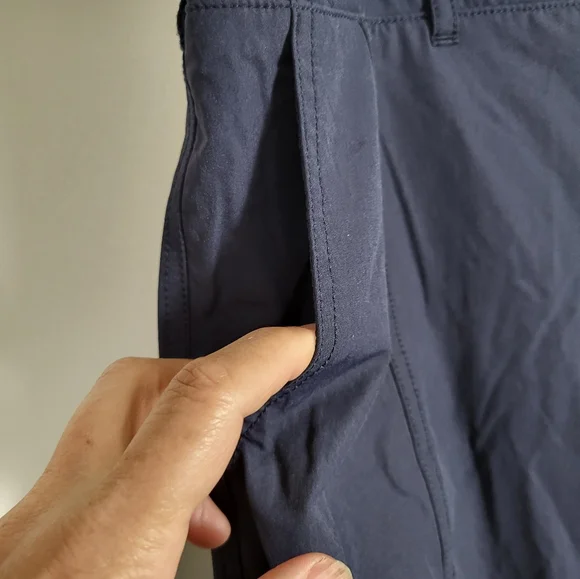 Kirkland navy blue parachute style pants women's 14  #2566 - Picture 2 of 5